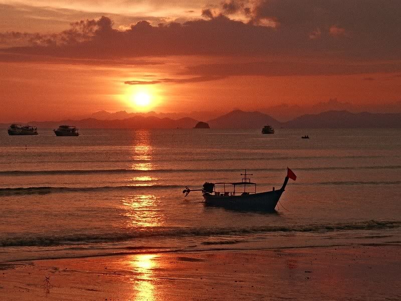 Long-tail Boat at Sunset