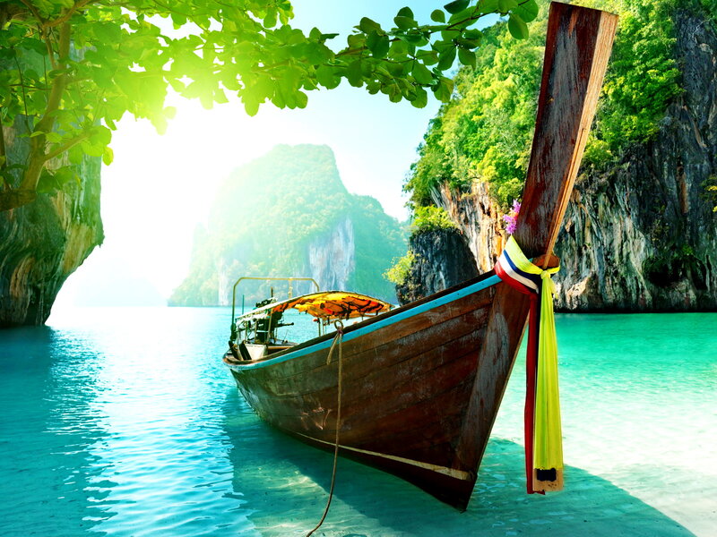 Long-tail Boat in Bay