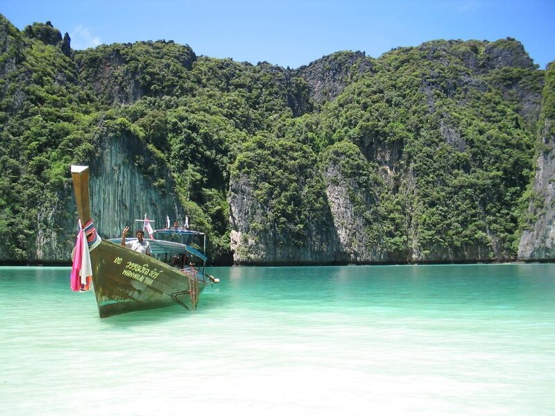 Long-tail Boat in Lagoon