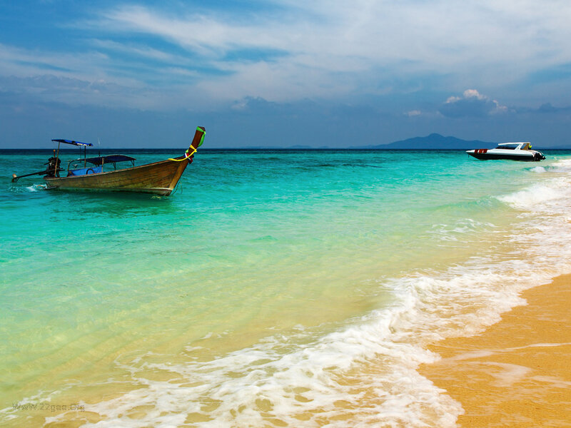 Long-tail Boat on Beach