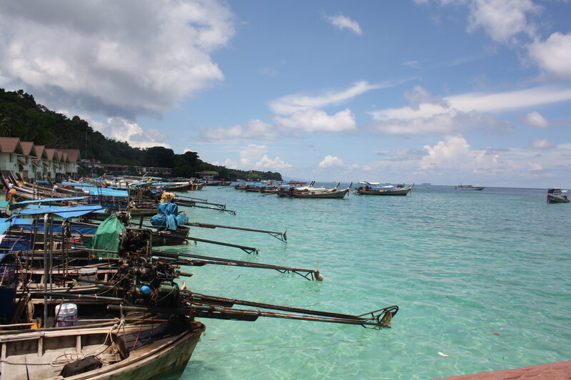 Long-tail Boats at Beach