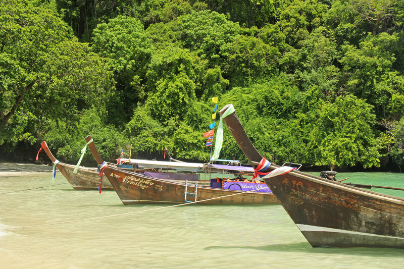 Long-tail Boats at Shore