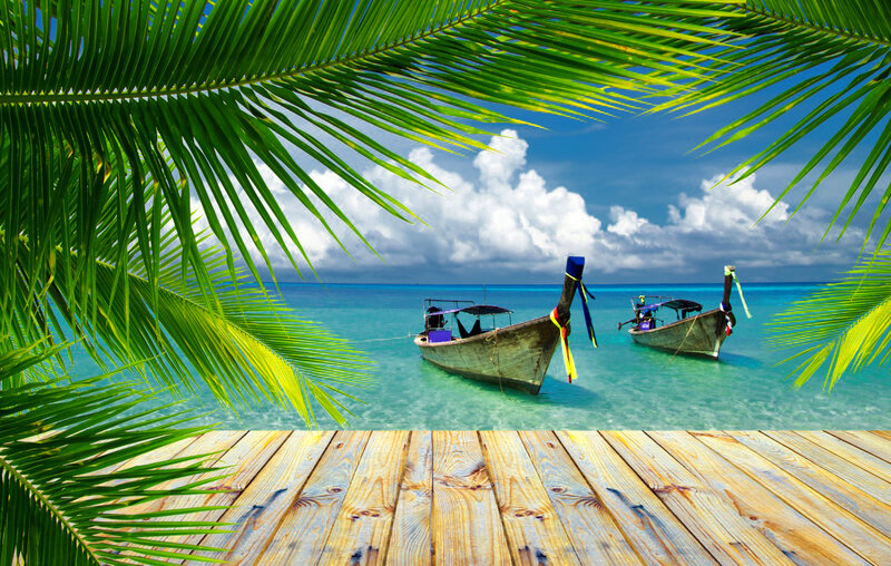 Long-tail Boats in Turquoise Water