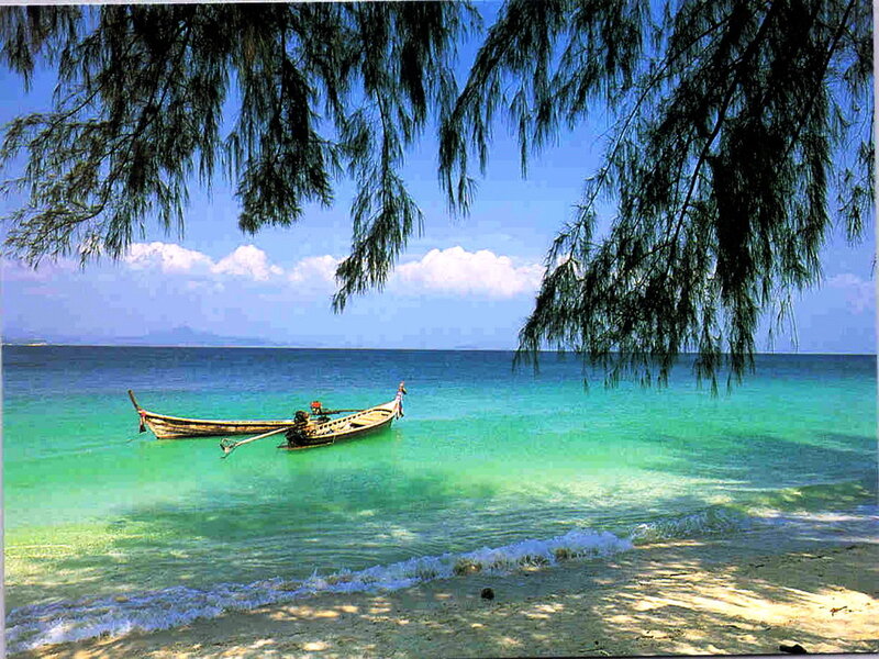 Long-tail Boats on Beach