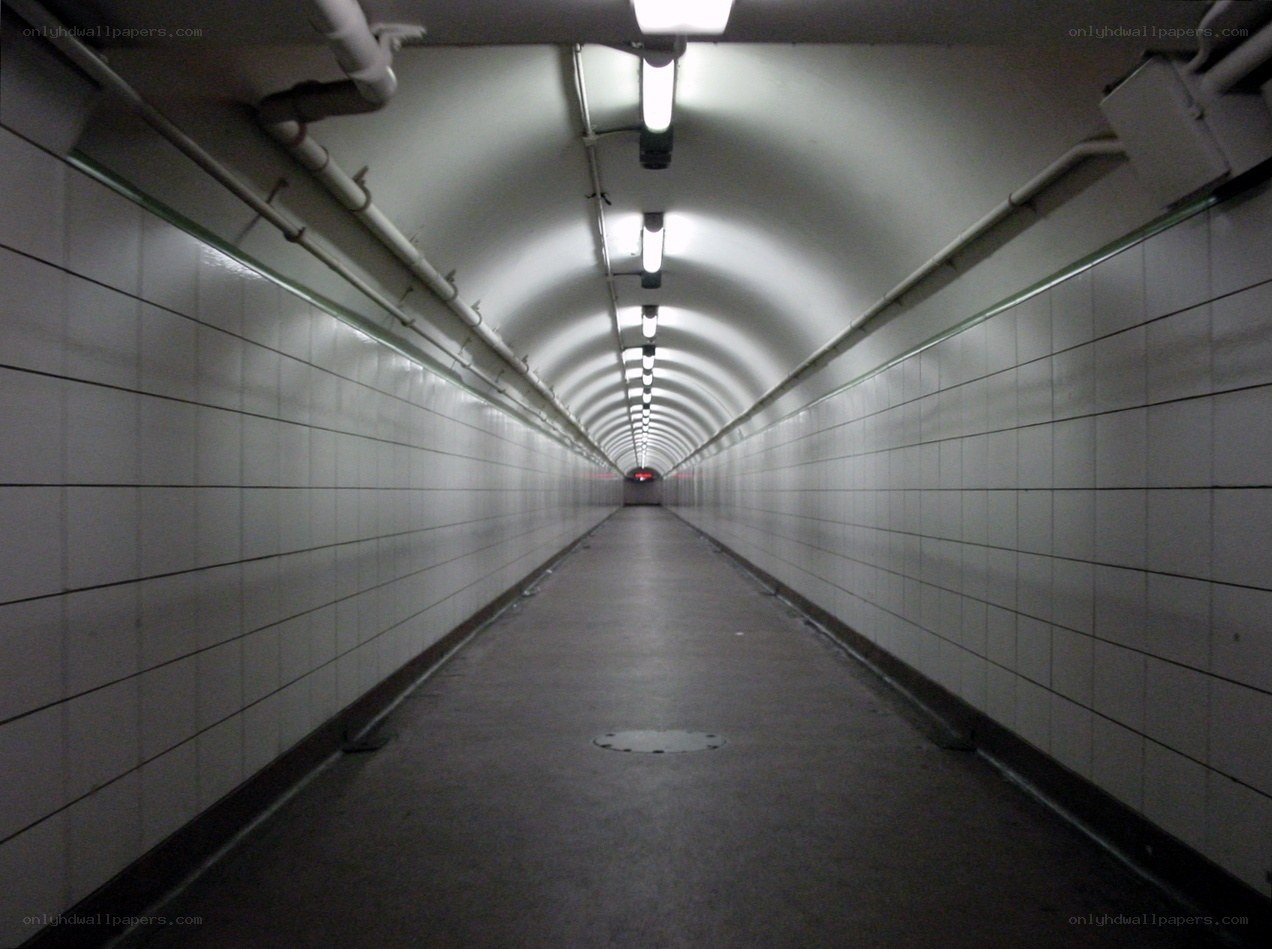 long tiled tunnel corridor