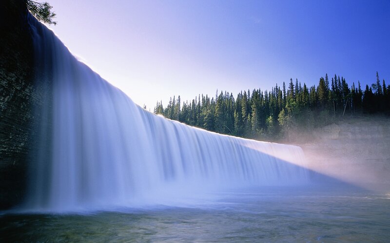 Long Waterfall in Forest