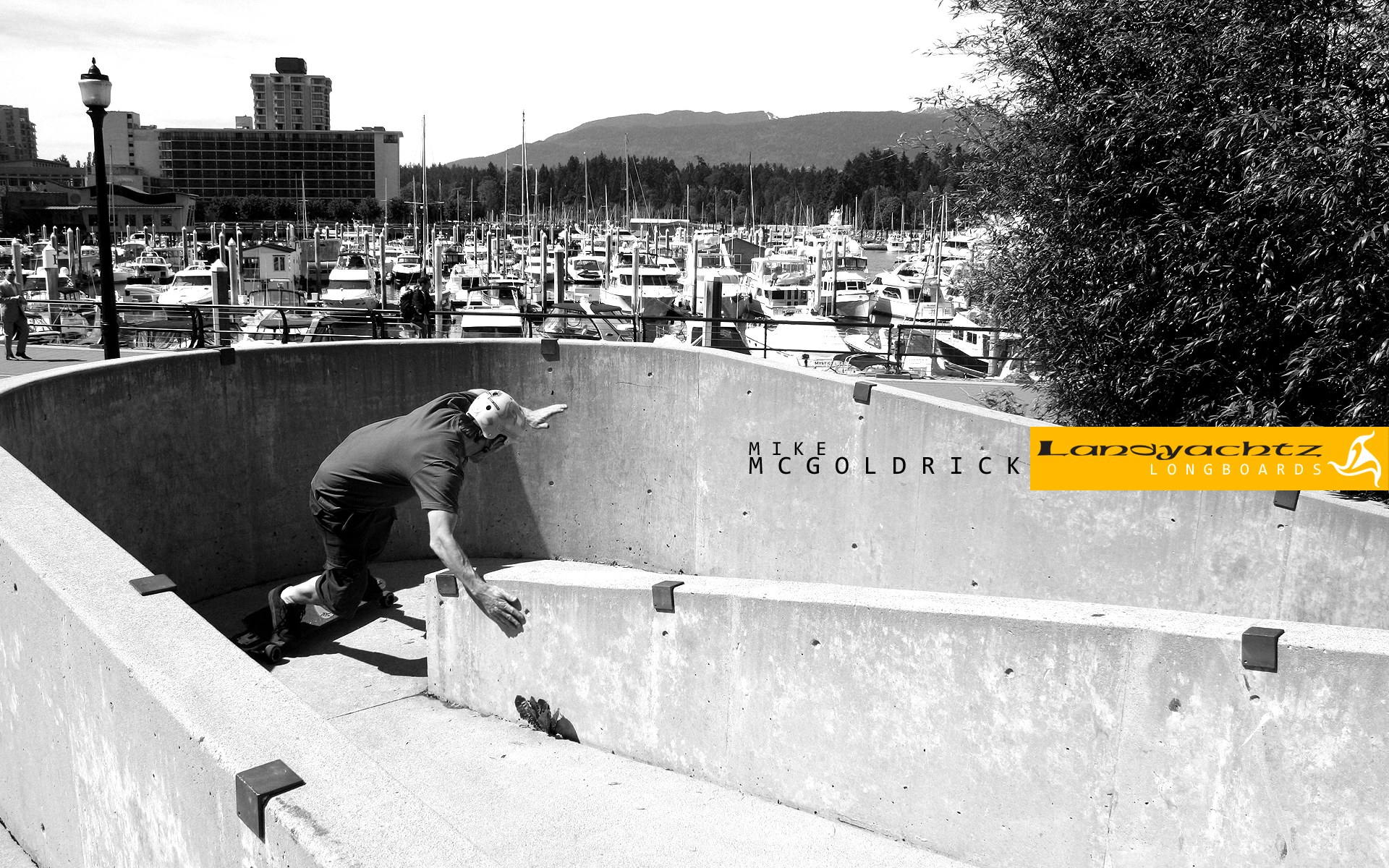 Longboarder at the marina
