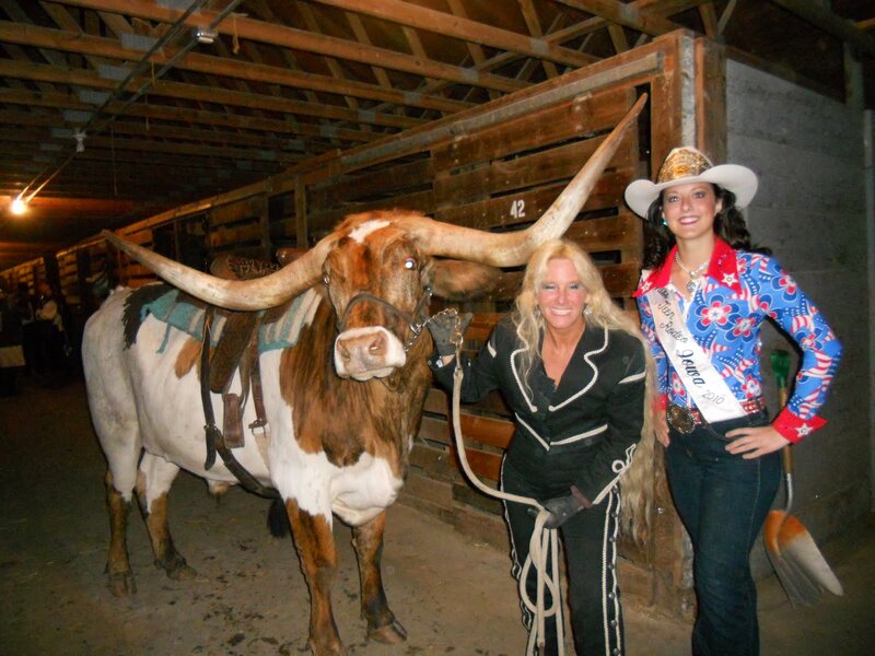Longhorn Bull with Women