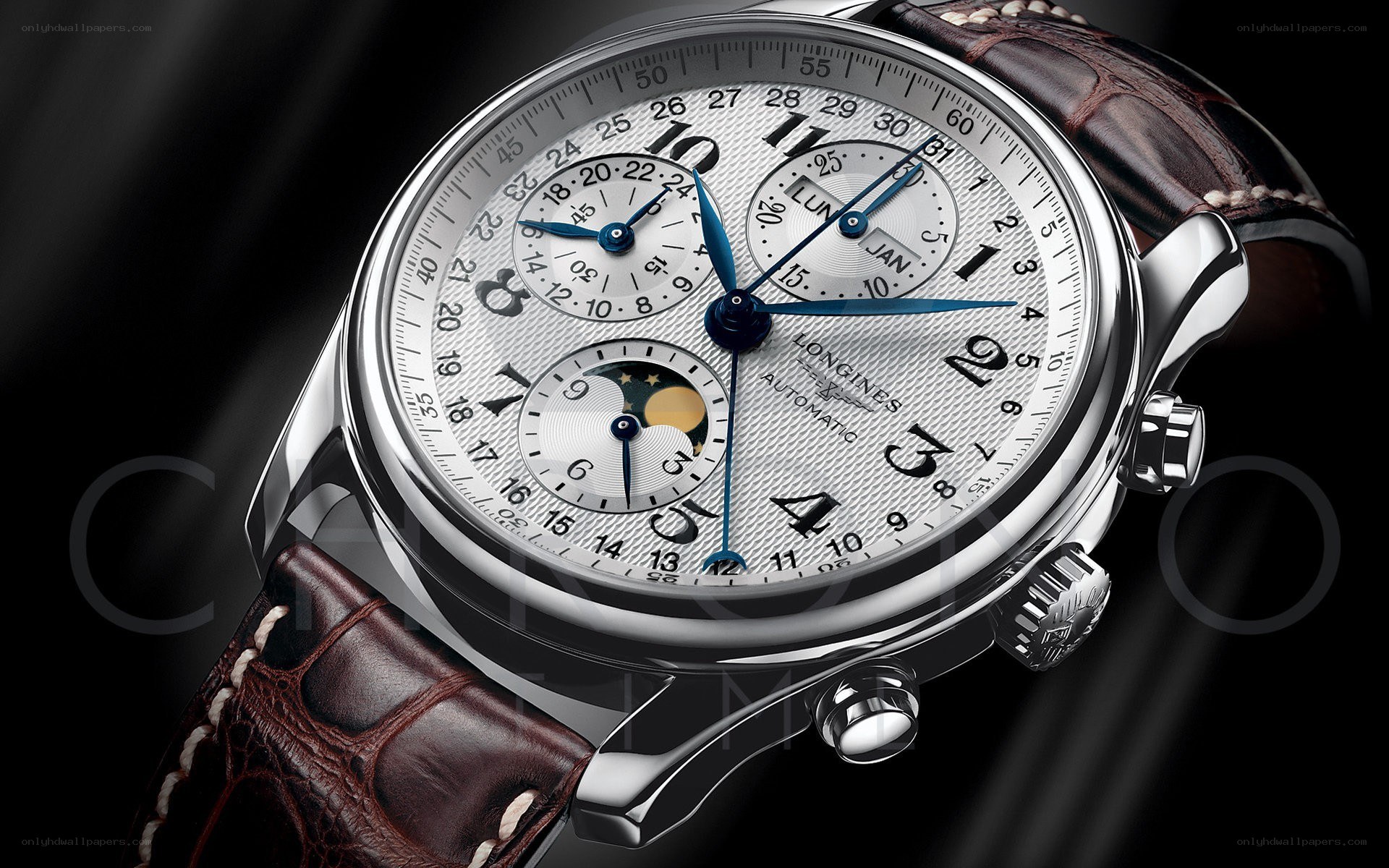 Longines watch with leather strap