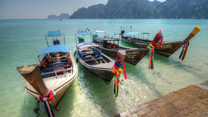 Longtail Boats at Dock