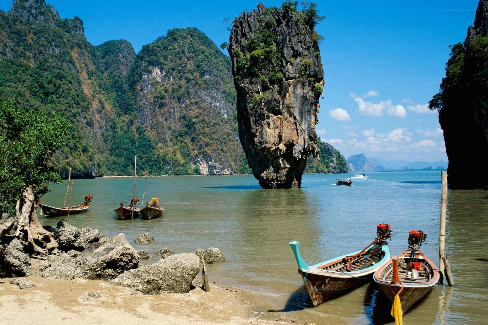 Longtail boats at Khao Phing Kan