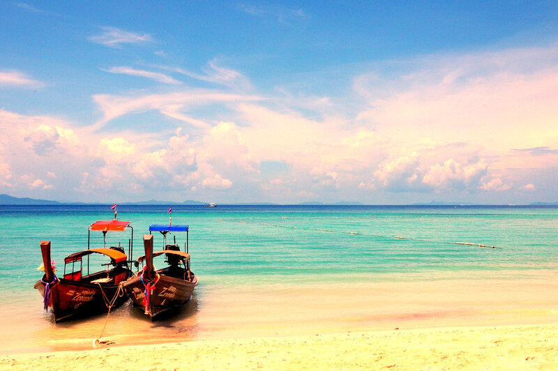Longtail Boats on Beach