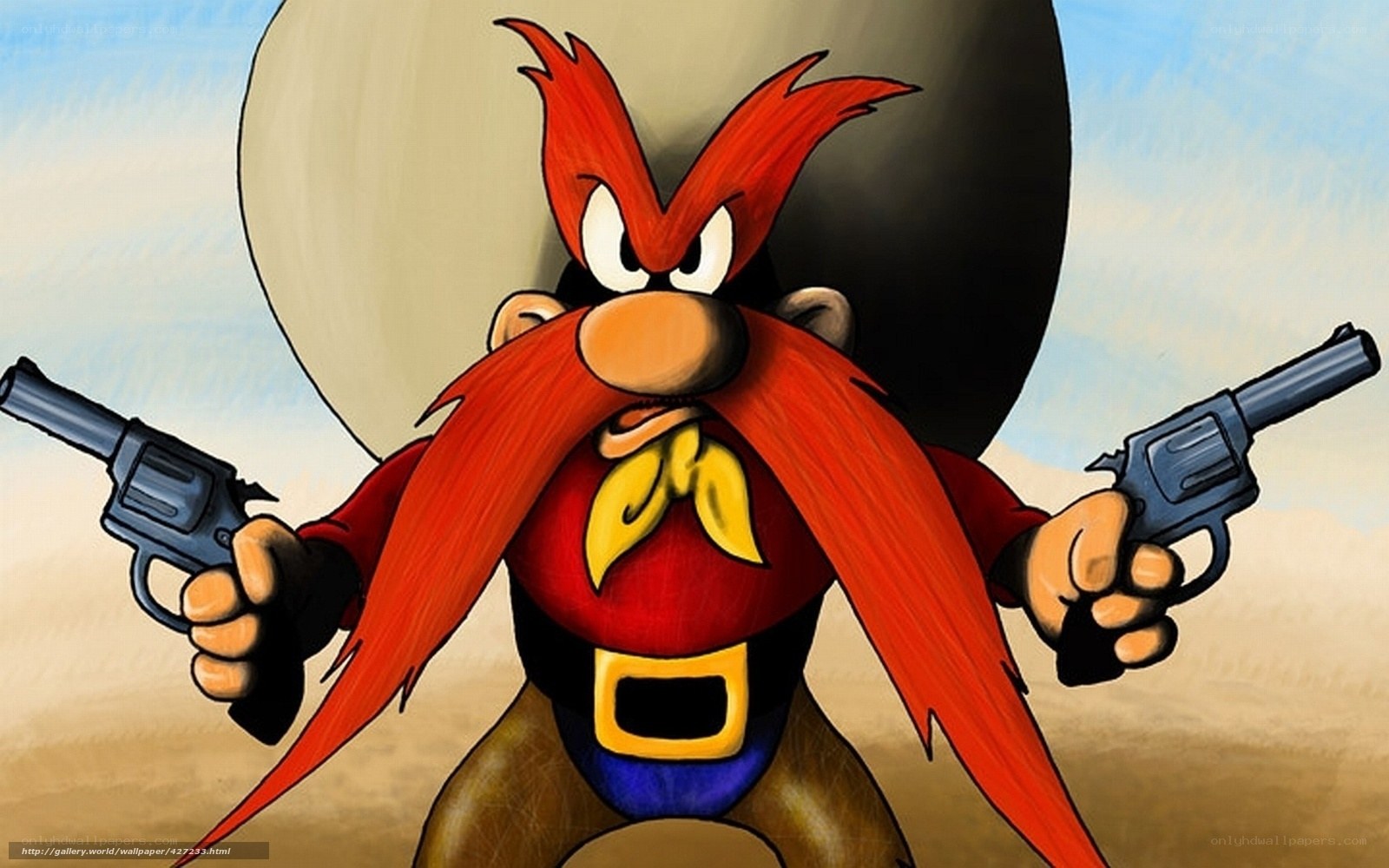 Looney Tunes character with guns