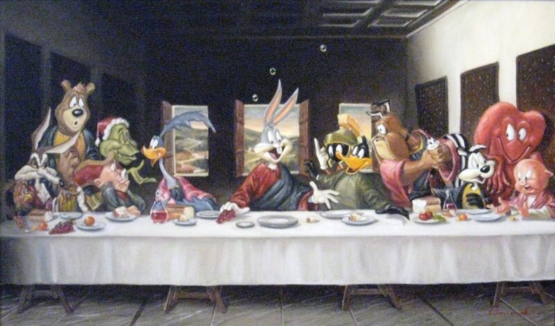 Looney Tunes Characters at Table