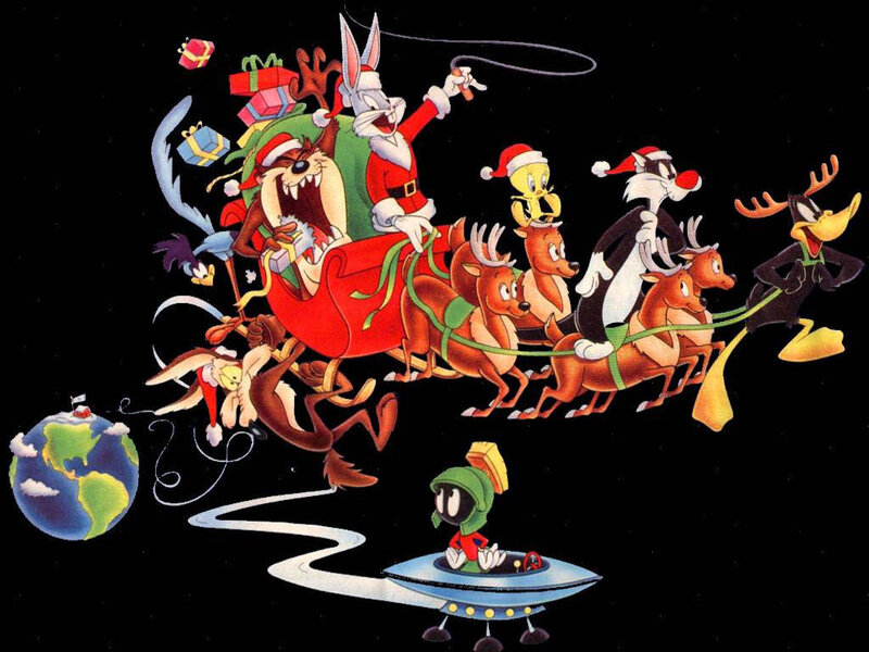 Looney Tunes Characters in Sleigh — Red