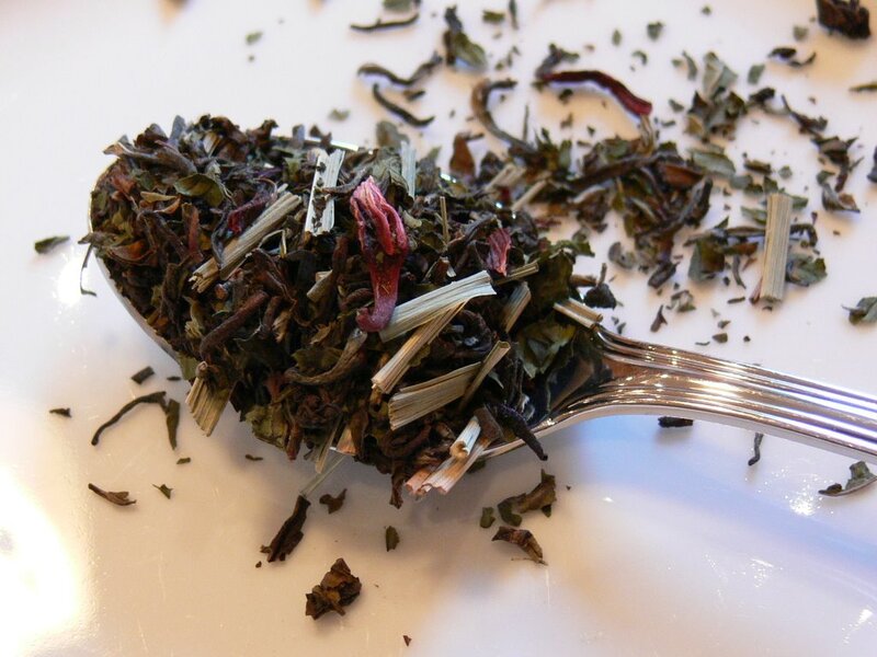 loose tea on a spoon