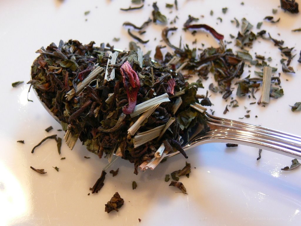 loose tea on a spoon