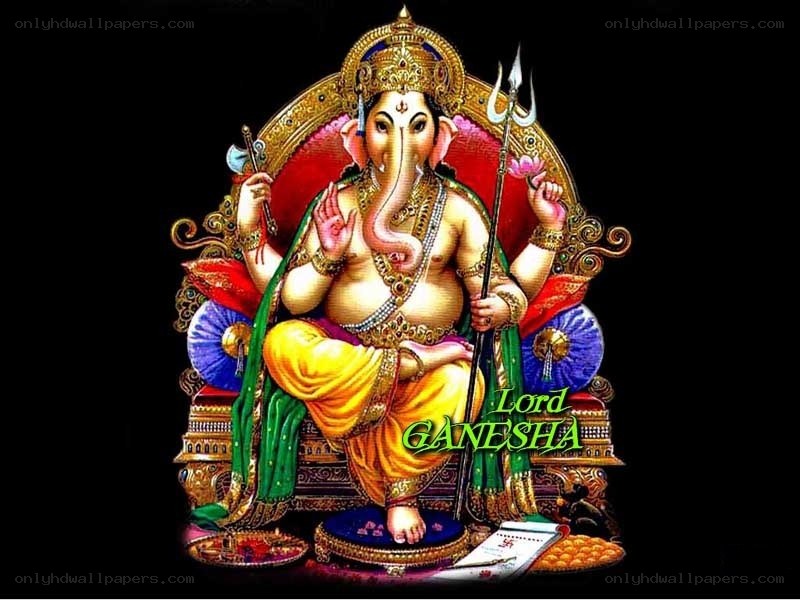 Lord Ganesha seated on throne