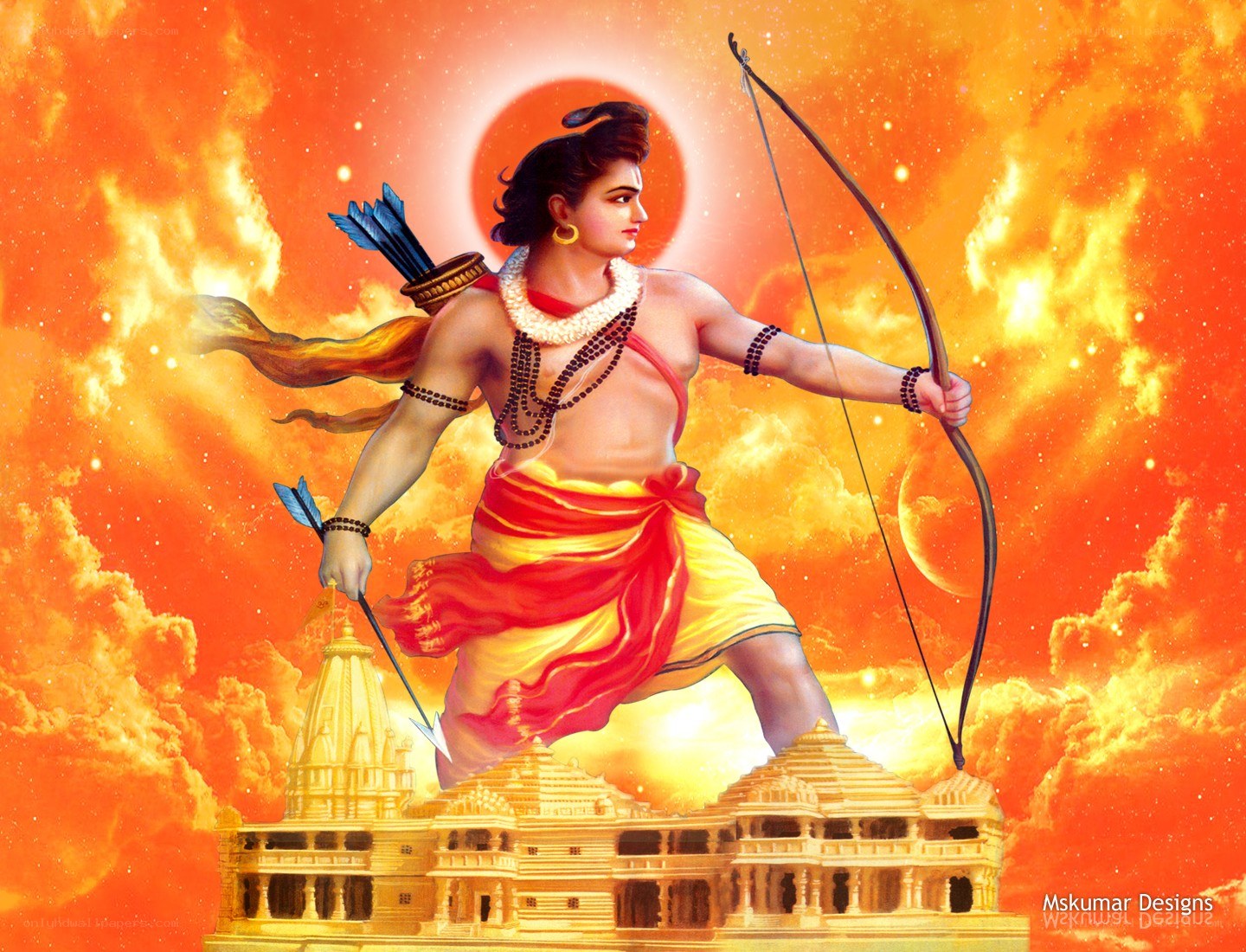 Lord Rama with bow and arrow