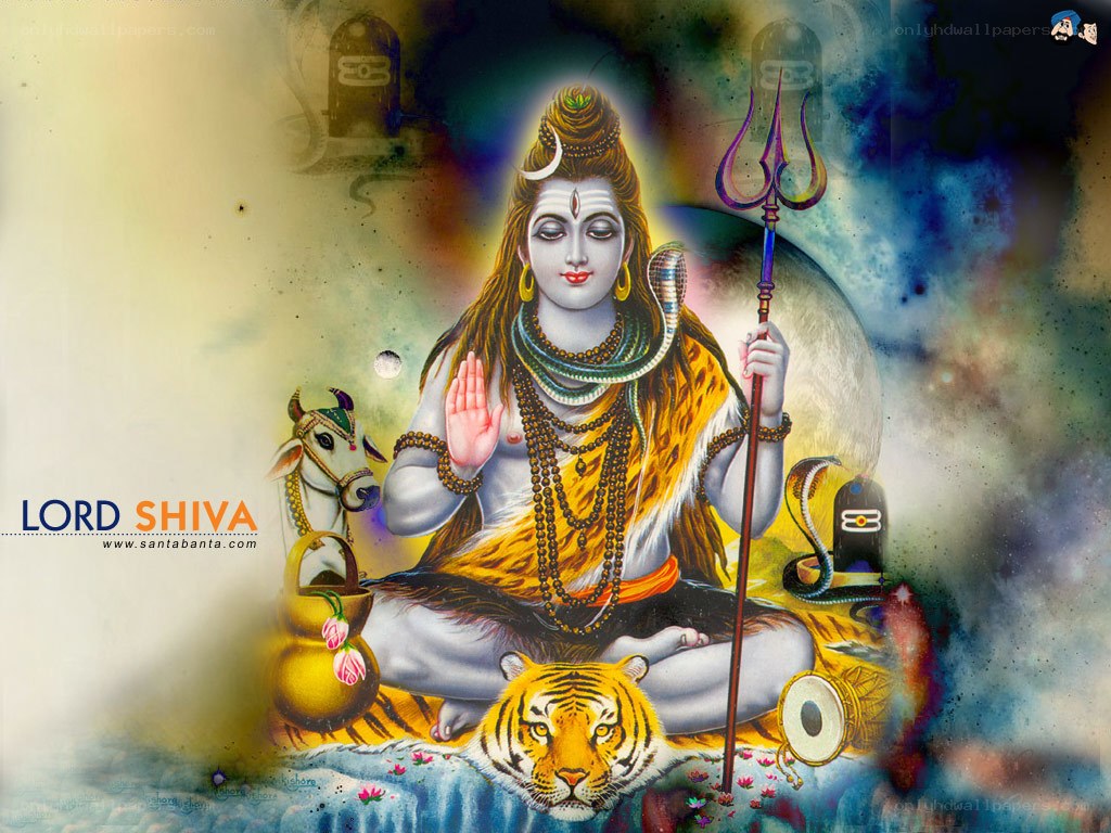 Lord Shiva with tiger and trident