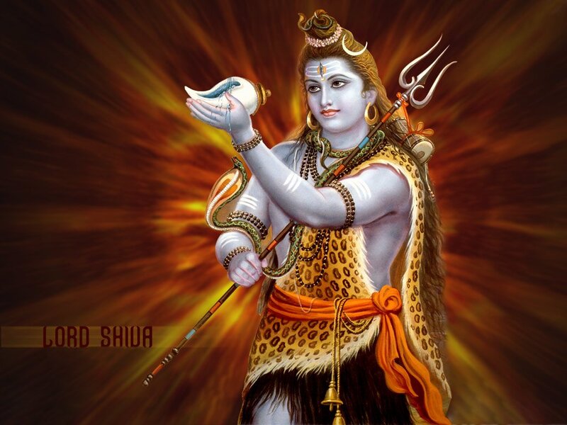 Lord Shiva with Trident — Orange