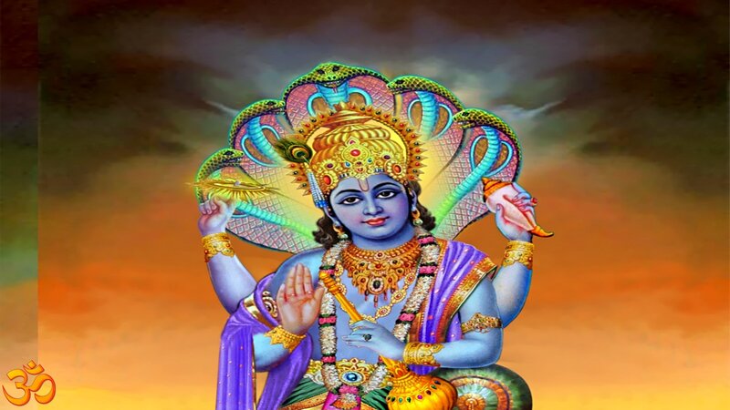 Lord Vishnu with serpent canopy
