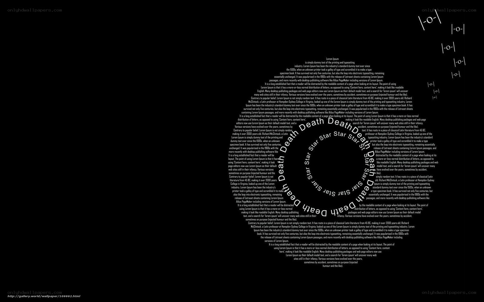 Lorem Ipsum text on black background