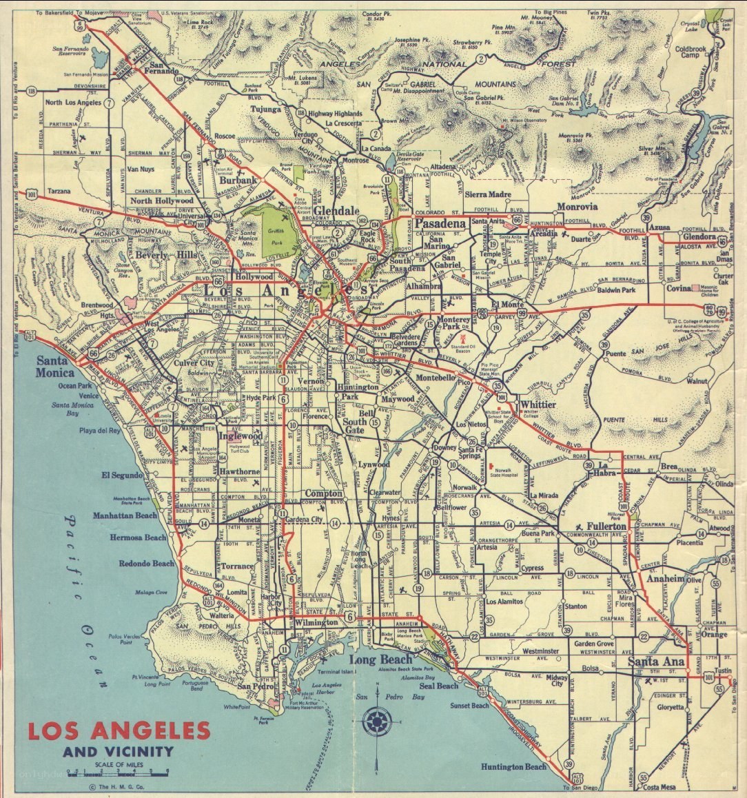 Los Angeles and Vicinity map