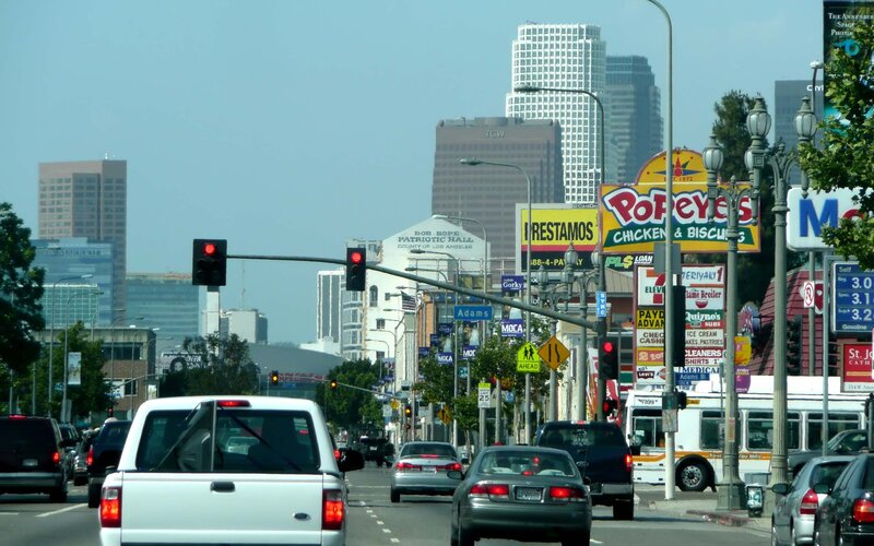 Los Angeles city street scene