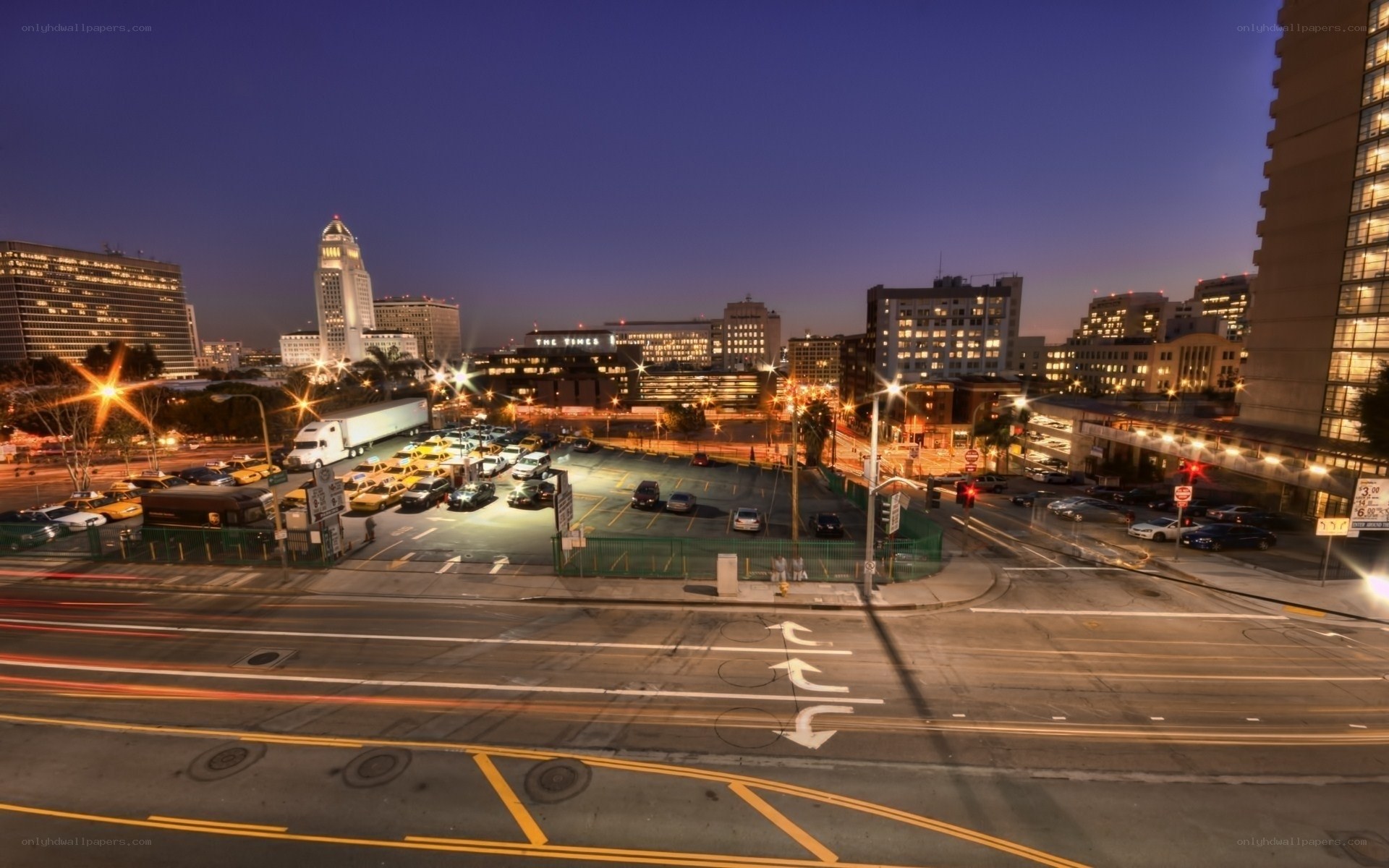 Los Angeles cityscape at dusk