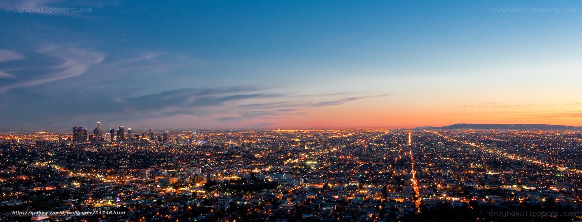 Los Angeles cityscape at dusk
