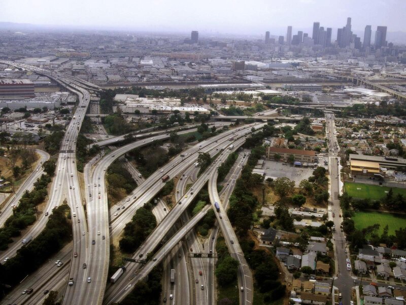 Los Angeles freeway interchange