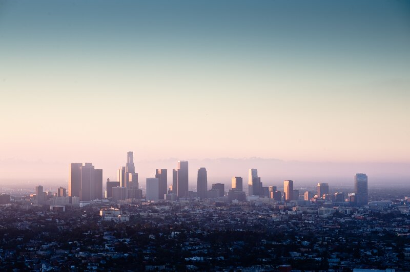 Los Angeles skyline at dawn