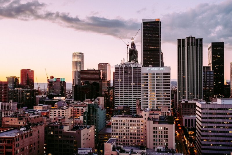 Los Angeles skyline at dusk