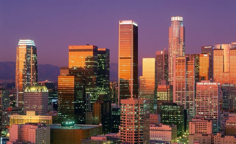 Los Angeles skyline at dusk