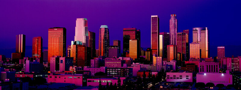 Los Angeles skyline at dusk