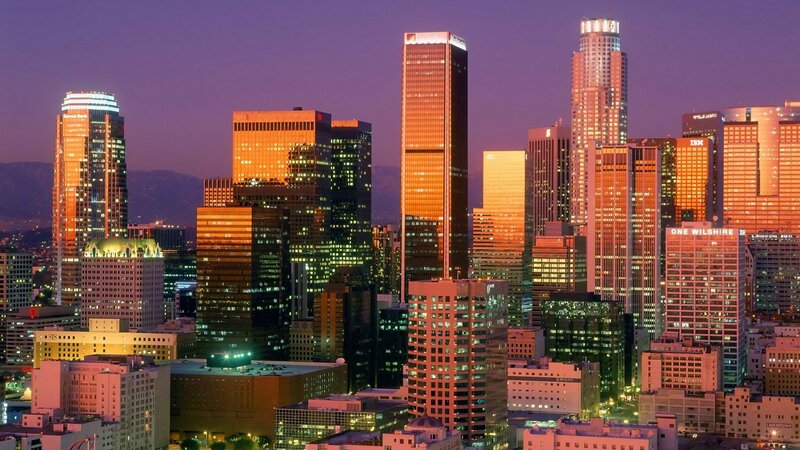 Los Angeles skyline at dusk