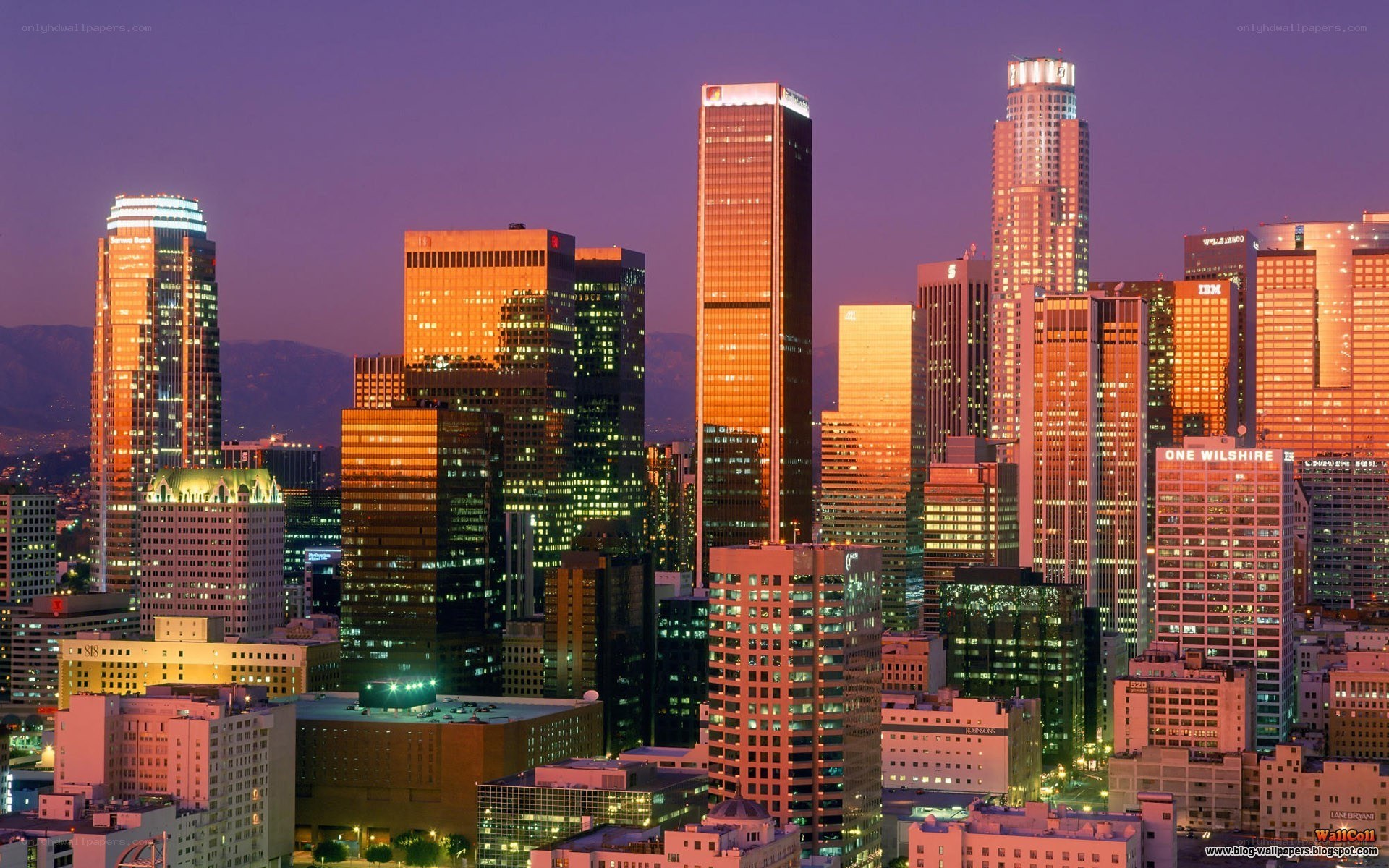 Los Angeles skyline at dusk
