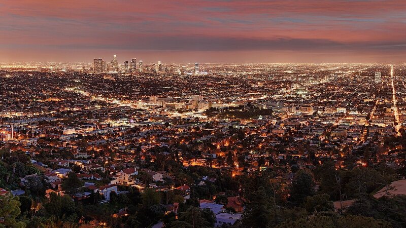 Los Angeles Skyline at Dusk — Orange