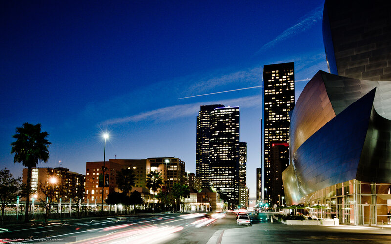 Los Angeles skyline at dusk