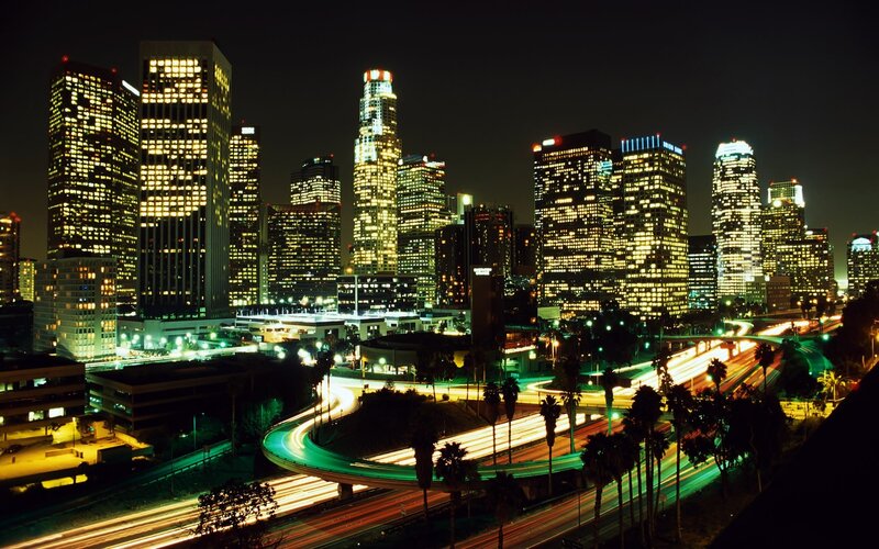 Los Angeles skyline at night