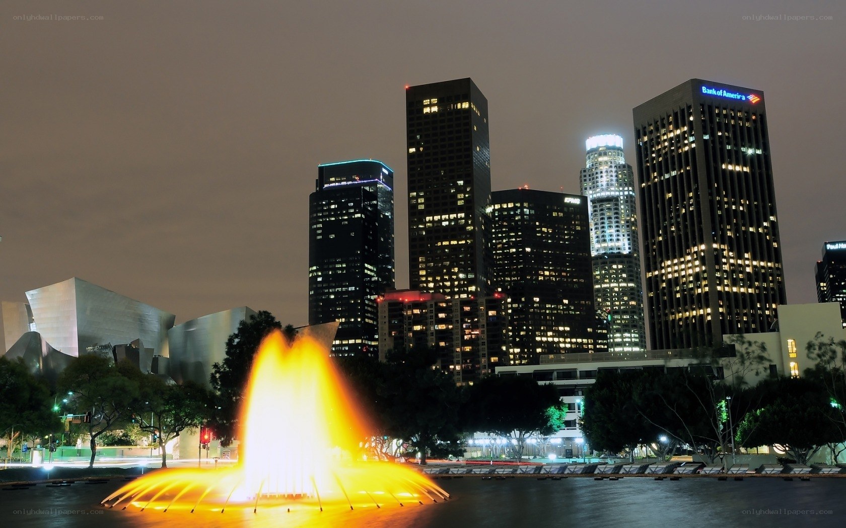 Los Angeles skyline at night