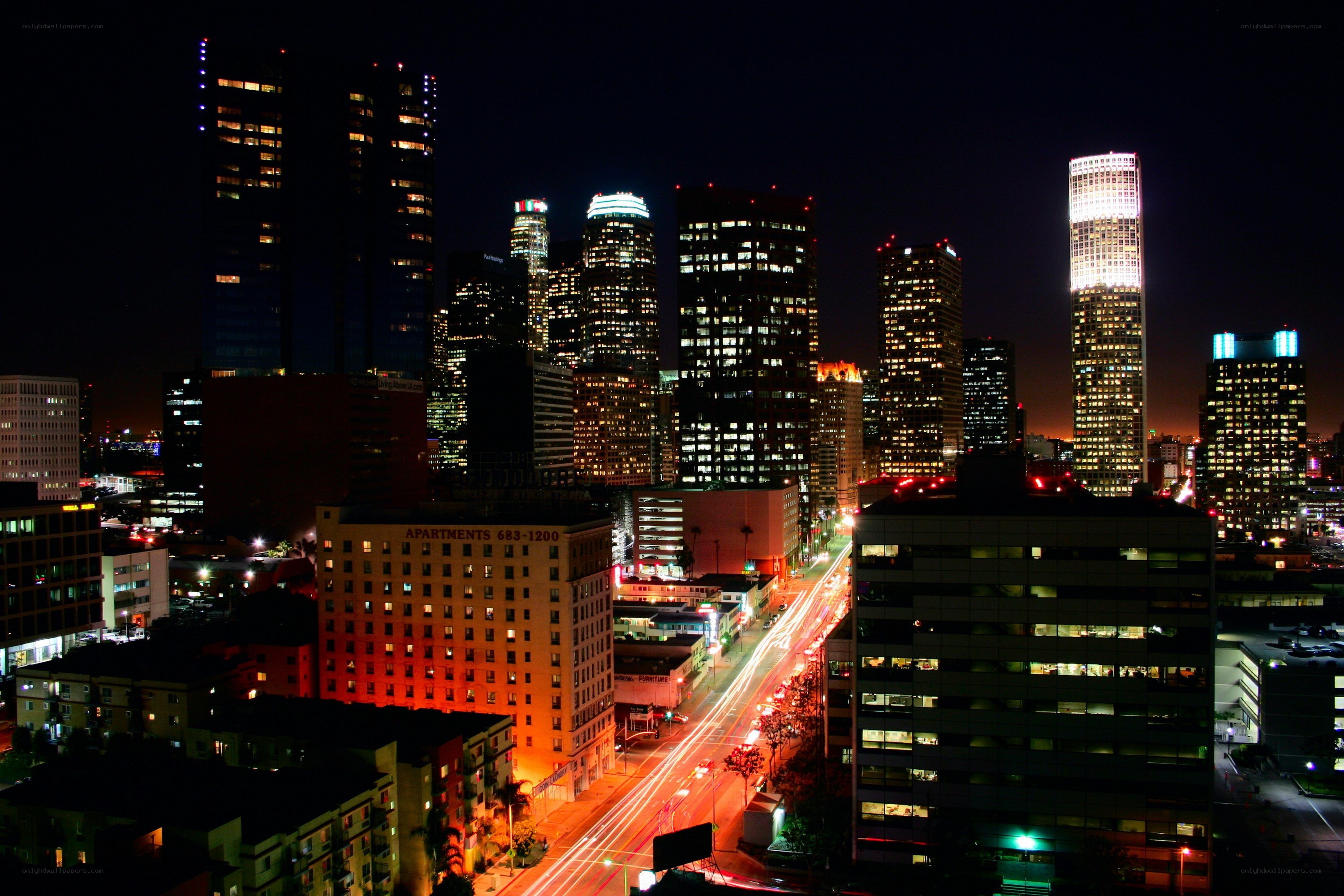 Los Angeles skyline at night