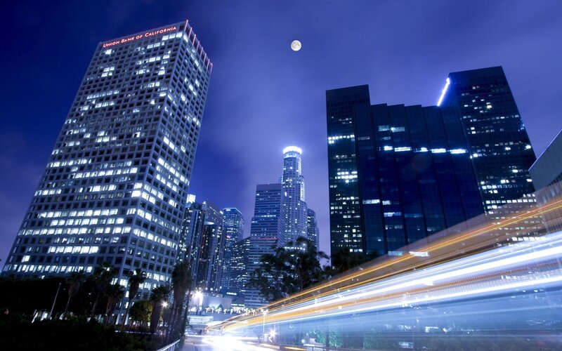 Los Angeles skyline at night