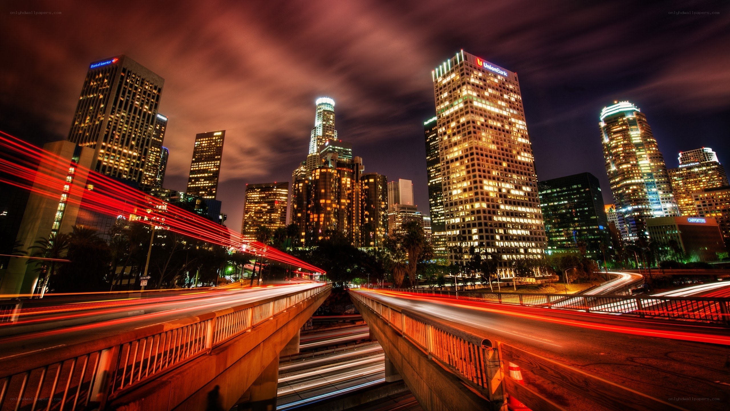 Los Angeles skyline at night