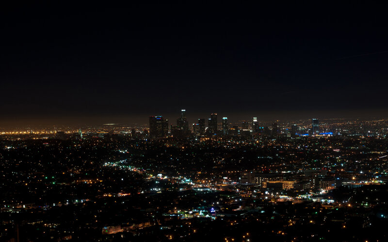 Los Angeles Skyline at Night — Black