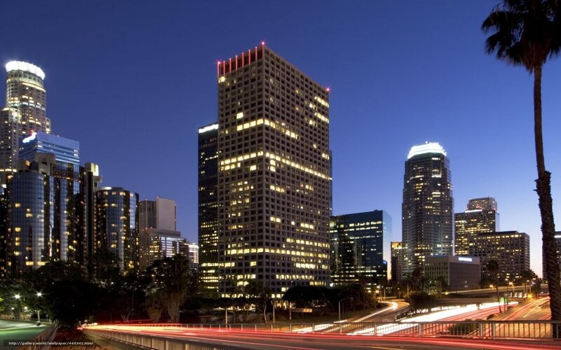 Los Angeles Skyline at Night — Blue, Dramatic