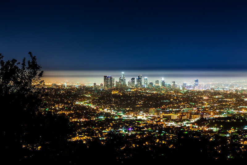 Los Angeles Skyline at Night — Blue
