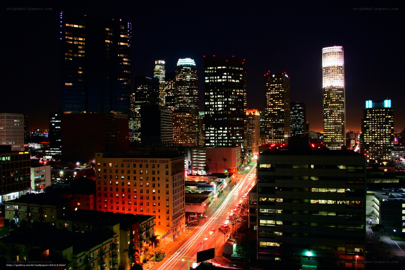 Los Angeles skyline at night
