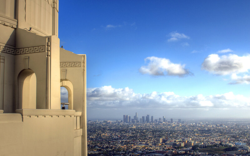 Los Angeles skyline from tower